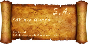 Sáska Aletta névjegykártya