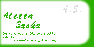 aletta saska business card